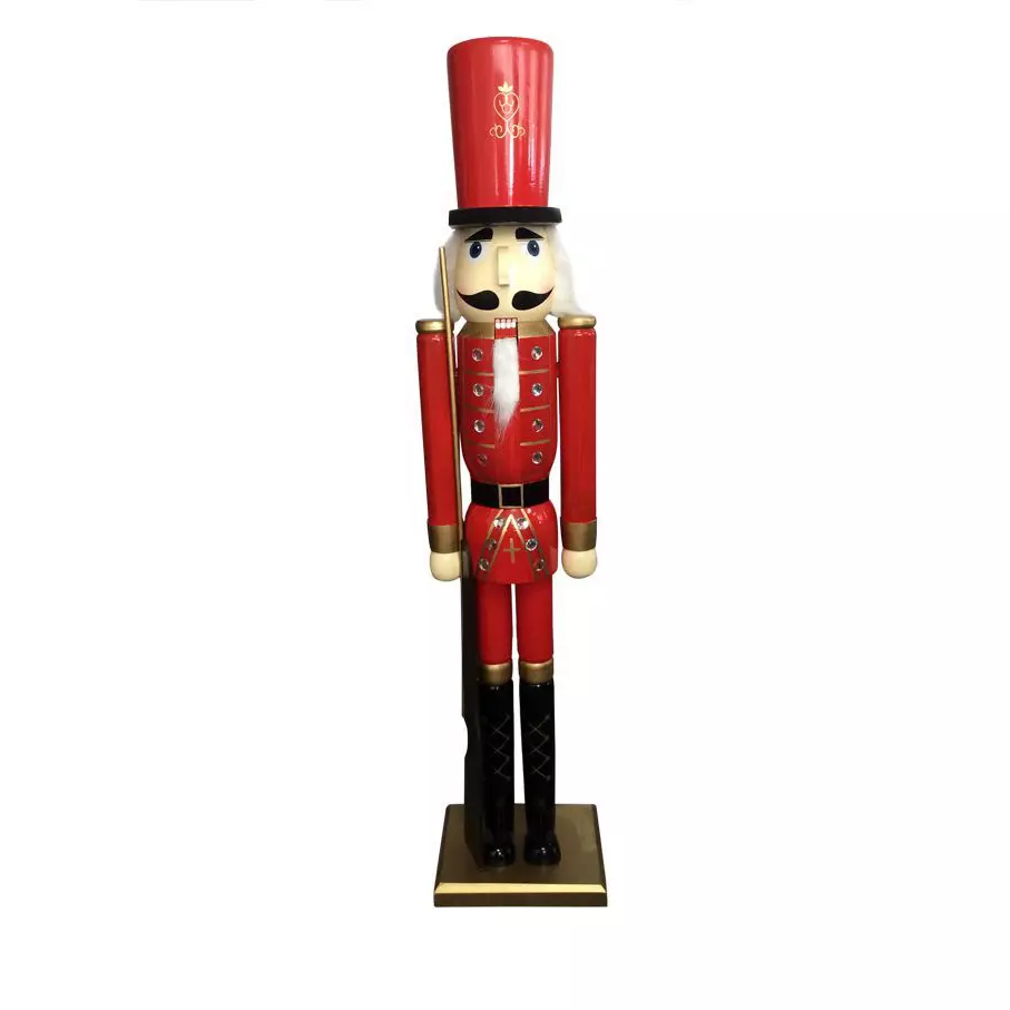 eminza Soldat Casse-noisette en bois (H106 cm) Billy Rouge