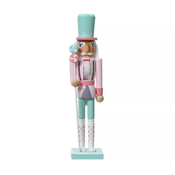 Eminza Soldat Casse-noisette En Bois (H38 Cm) Henri En Fantaisie Rose