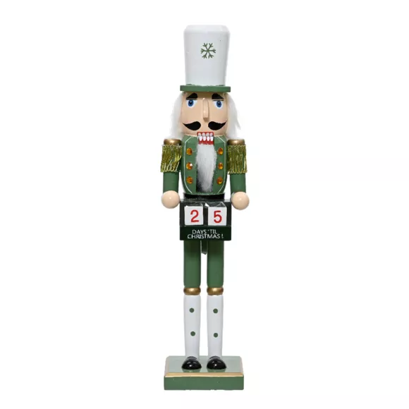 Eminza Soldat Casse-noisette En Bois (H38 Cm) Henri Et Calendrier Vert