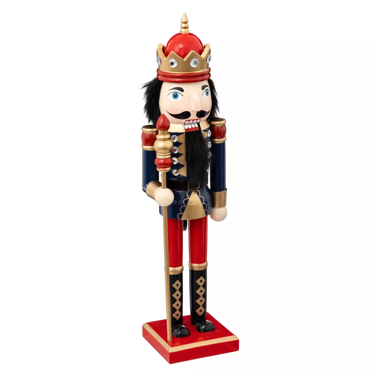 eminza Soldat en bois Casse-noisette (H38 cm) James Bleu nuit