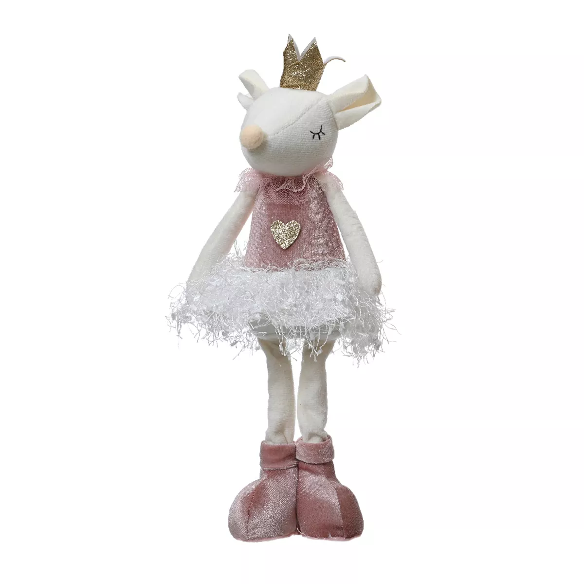 eminza Souris de Noël debout (H37 cm) Suzane Danseuse ballerine Rose