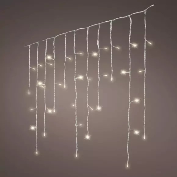 Eminza Stalactite Lumineuse 11 80 M 480 LED Câble Transparent Stars Blanc Chaud