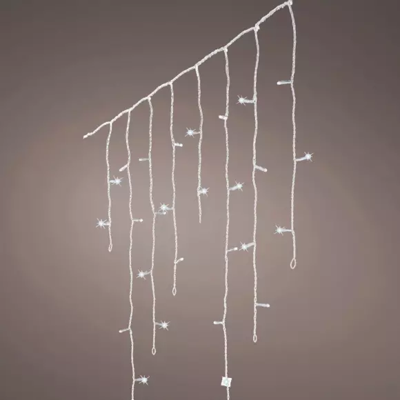 Eminza Stalactite Lumineuse 11 80 M 480 LED Câble Transparent Stars Blanc Froid