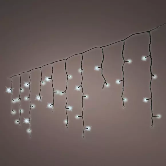 Eminza Stalactite Lumineuse 11 M 259 LED Câble Noir Stars Blanc Froid