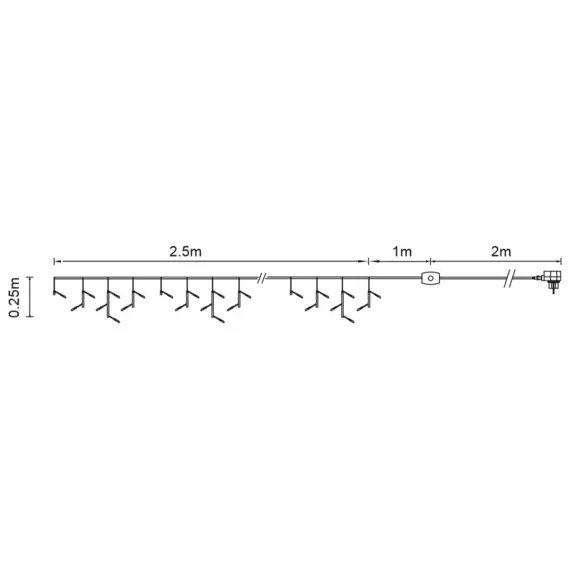 Eminza Stalactite Lumineuse 2 50 M 56 LED Câble Blanc Blanc Froid