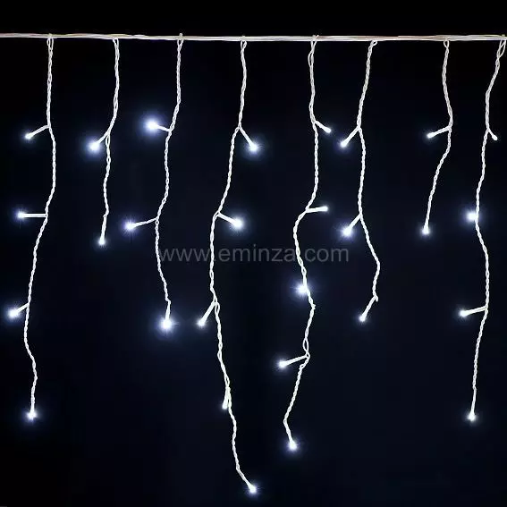 Eminza Stalactite Lumineuse 30 M 900 LED Stars Grande Hauteur XL Timer Blanc Froid