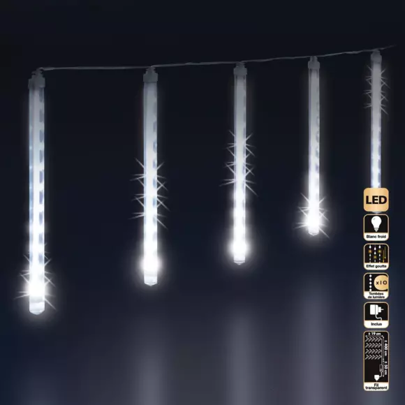 Eminza Stalactite Lumineuse 4 M 100 LED Glaçons Défilement Blanc Froid