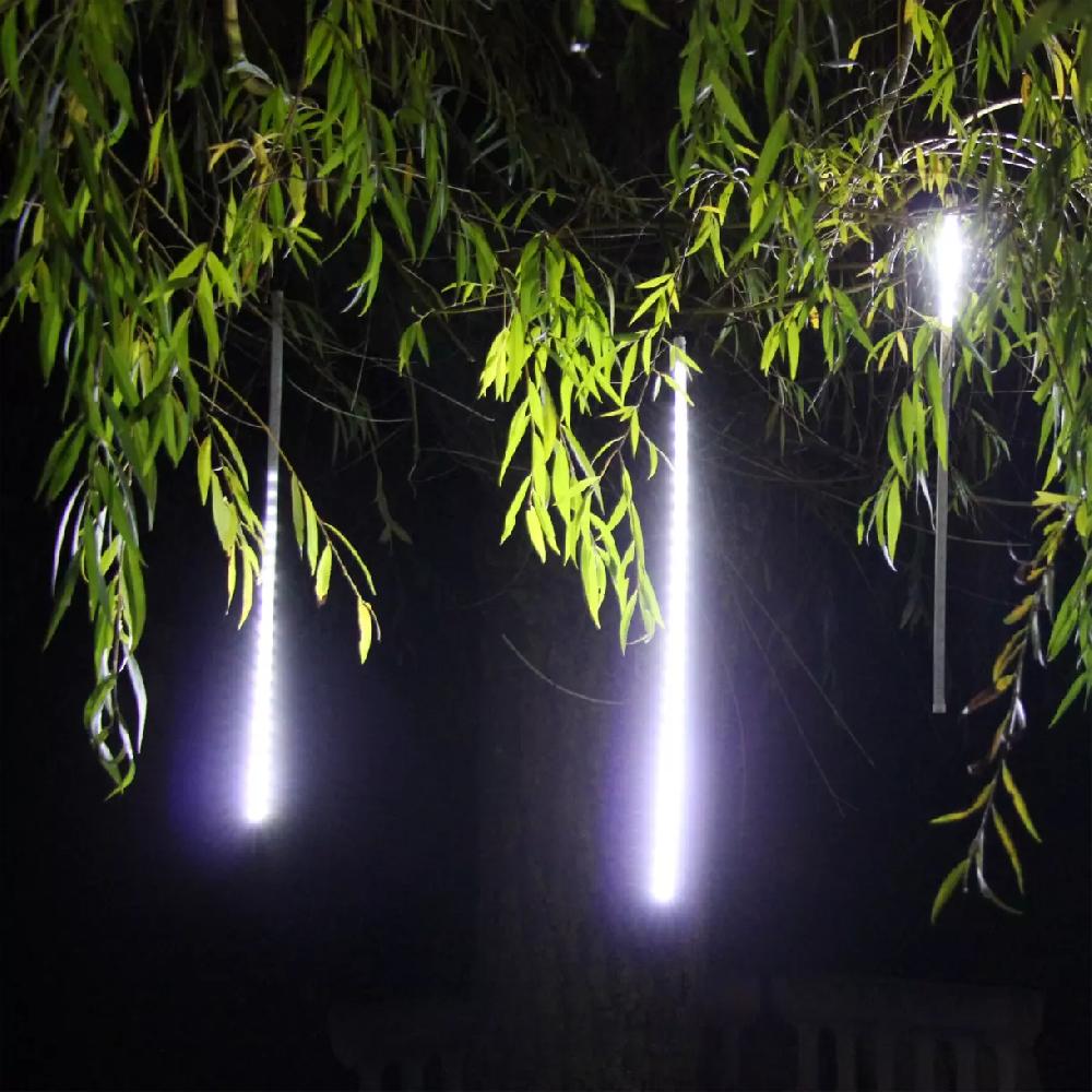 eminza Stalactite lumineuse 4 m 100 LED Glaçons défilement Blanc froid