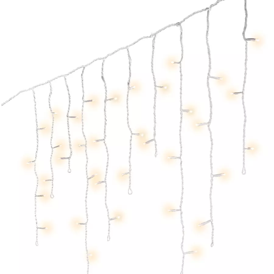 Eminza Stalactite Lumineuse 5 M 119 LED Câble Blanc Stars Blanc Chaud