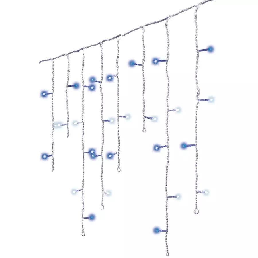 Eminza Stalactite Lumineuse 7 50 M 175 LED Câble Blanc Stars Bicolore Bleu Et Blanc Froid