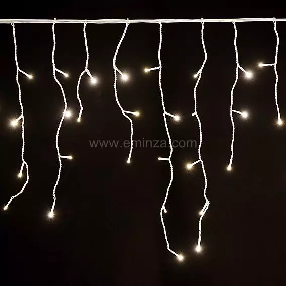 Eminza Stalactite Lumineuse 7 50 M 175 LED Câble Blanc Stars Blanc Chaud