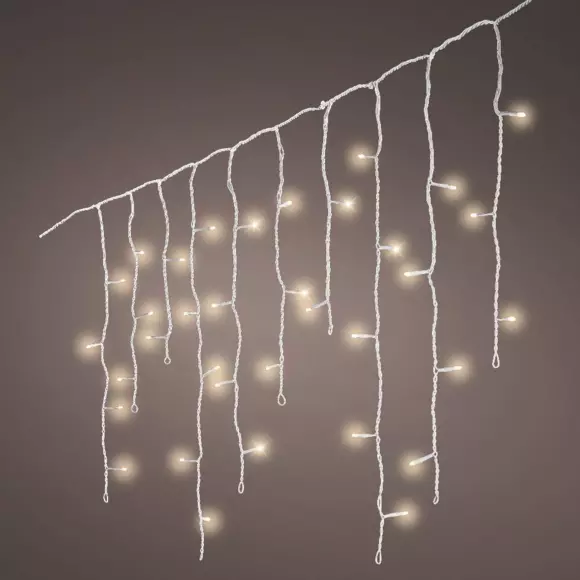 Eminza Stalactite Lumineuse 7 50 M 175 LED Câble Blanc Stars Blanc Chaud
