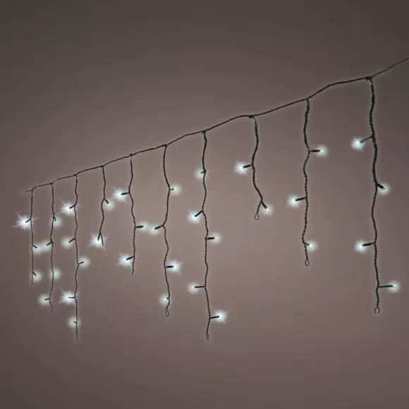 Eminza Stalactite Lumineuse 7 50 M 175 LED Câble Noir Blanc Froid