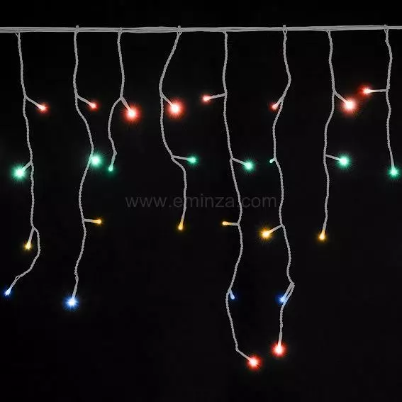 Eminza Stalactite Lumineuse 7 50 M 175 LED Câble Transparent Multicolore