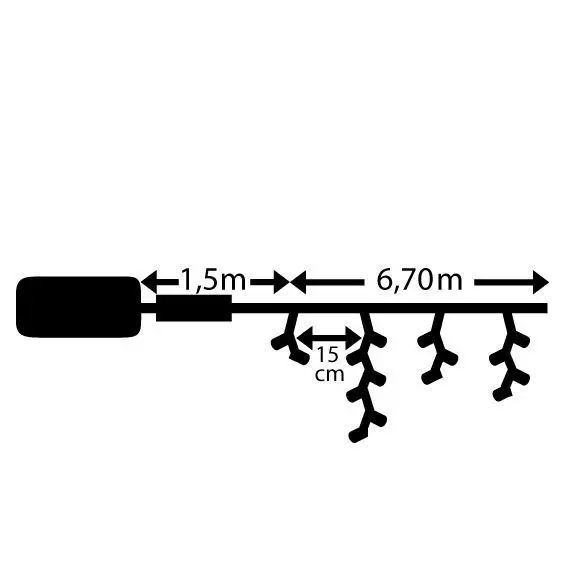 Eminza Stalactite Lumineuse à Piles 7 M 192 LED Durawise Blanc Froid