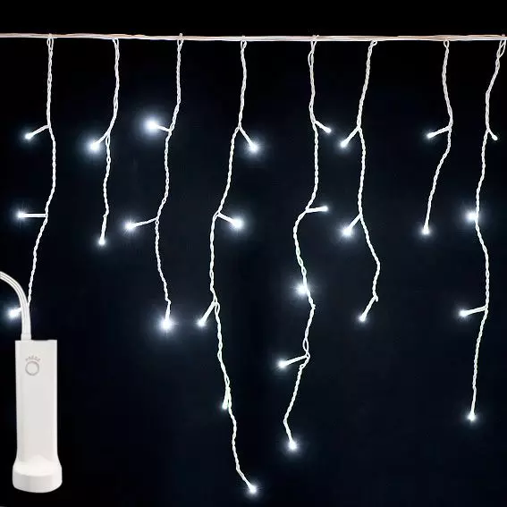 eminza Stalactite lumineuse à piles 7 m 192 LED Durawise Blanc froid
