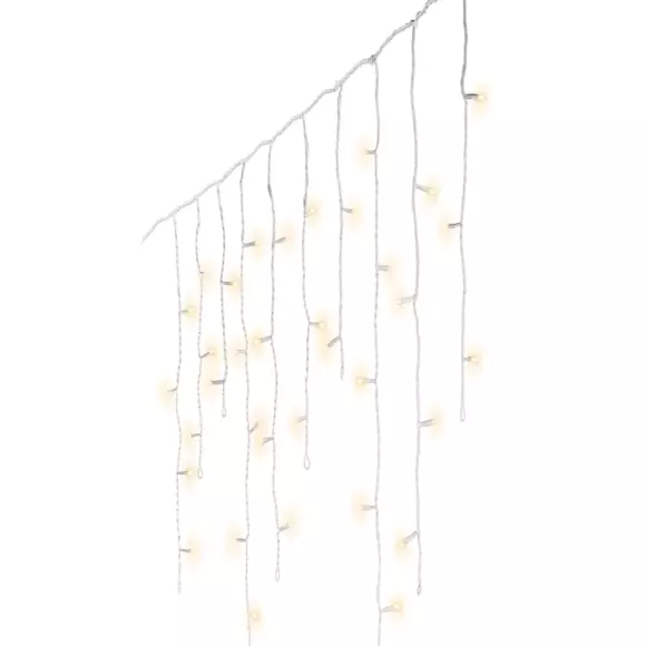 Eminza Stalactite Lumineuse Kit D'extension 7 35 M 250 LED Raccordable Blanc Chaud