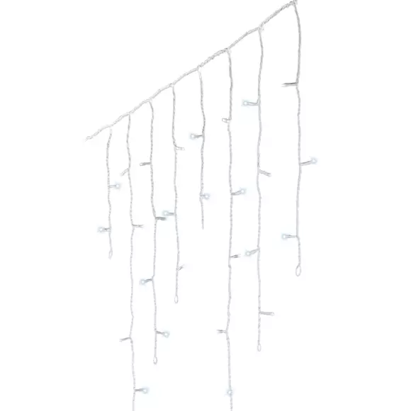 Eminza Stalactite Lumineuse Kit D'extension 7 35 M 250 LED Raccordable Blanc Froid