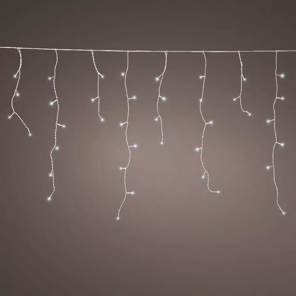 eminza Stalactite lumineuse Kit d'extension 7 35 m 250 LED Raccordable Blanc froid