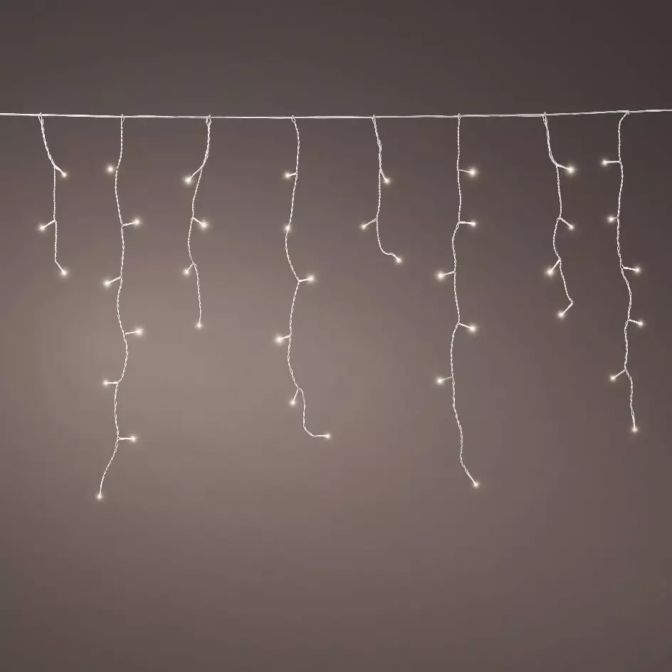 eminza Stalactite lumineuse Kit d'extension 7 35 m 250 LED Raccordable Blanc chaud