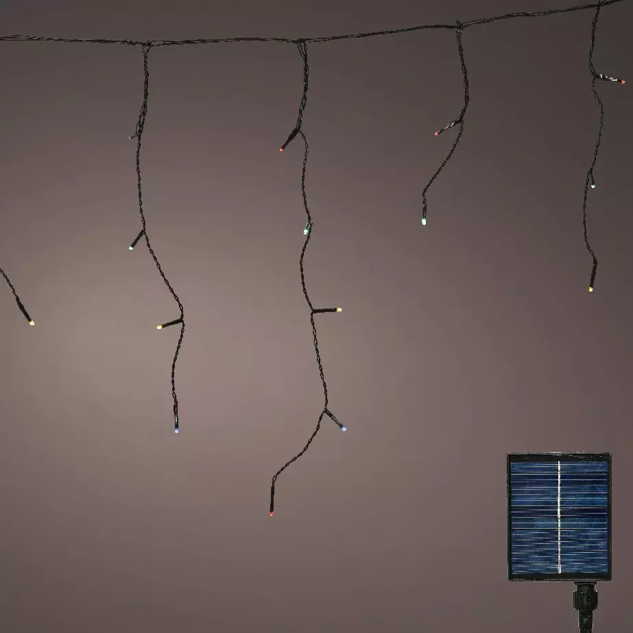 eminza Stalactite lumineuse Solaire 11 m 259 LED Rechargeable Multicolore