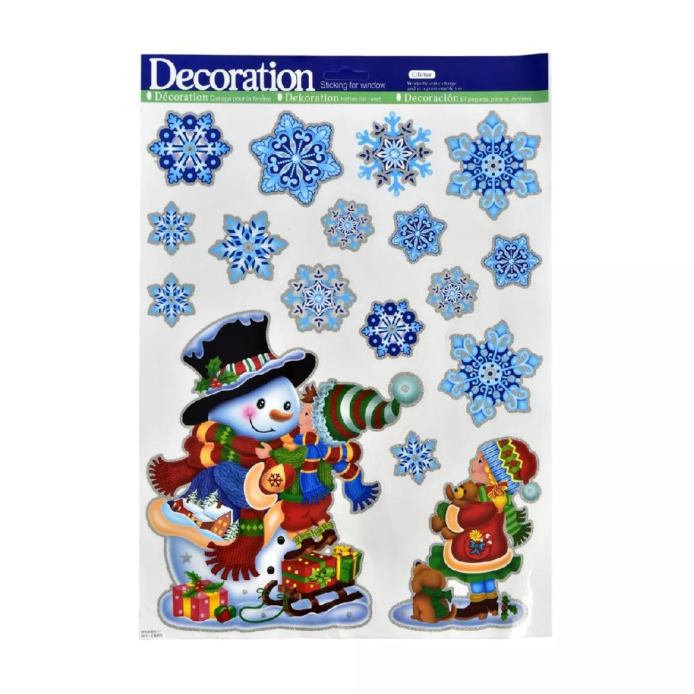 eminza Stickers de Noël pour fenêtre Flocons nuit de Noël