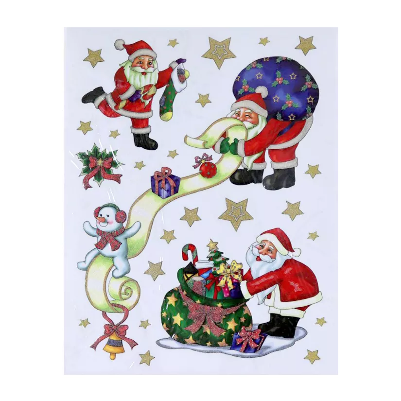 eminza Stickers de Noël pour fenêtre Joyeux Papa Noël