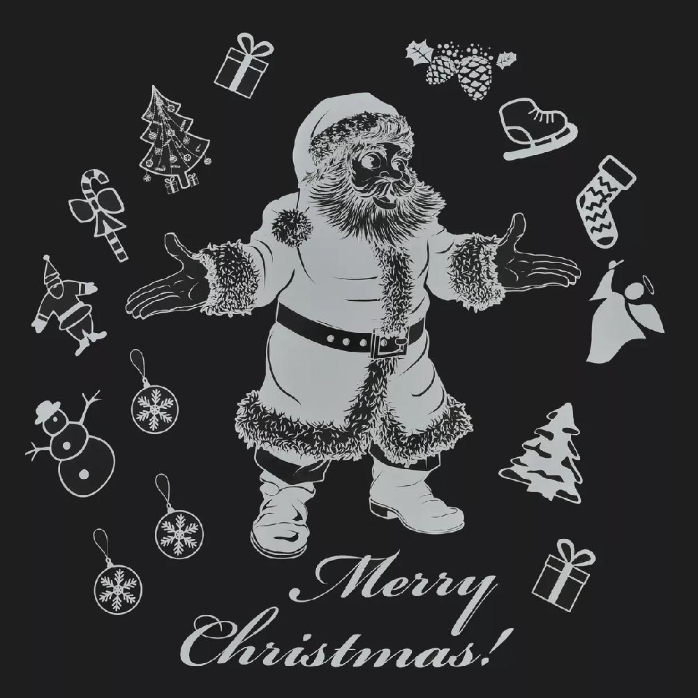 eminza Stickers de Noël pour fenêtre Merry Christmas