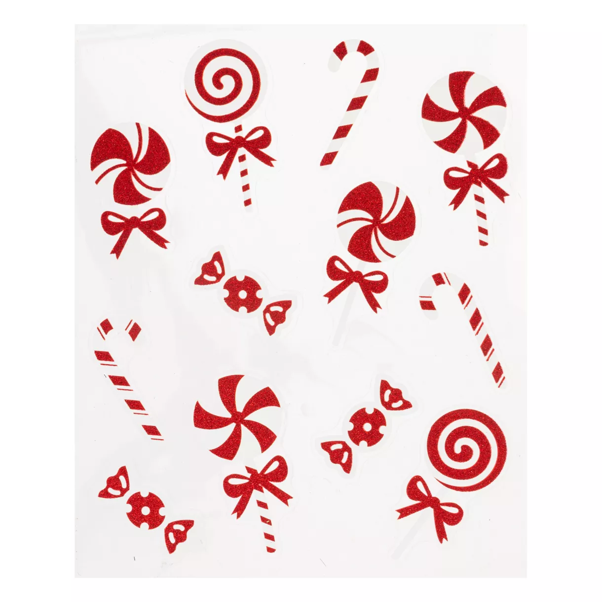 eminza Stickers de Noël pour fenêtre Sucre d'orge Rouge