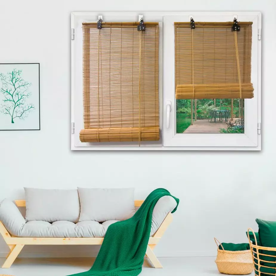 eminza Store enrouleur à baguettes (60 x 180 cm) Bambou Naturel