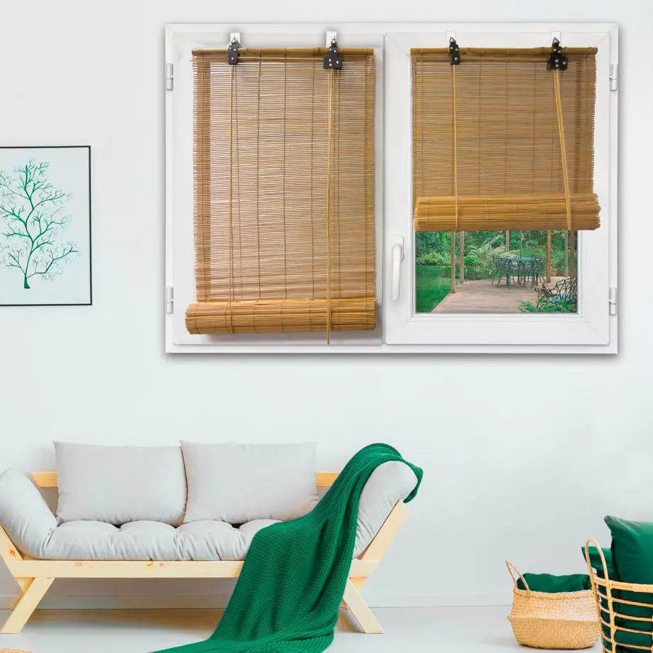 eminza Store enrouleur à baguettes (90 x 180 cm) Bambou Naturel
