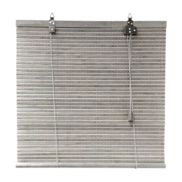 Eminza Store Enrouleur à Lattes (120 X 180 Cm) Bambou Gris Clair Et Gris Foncé