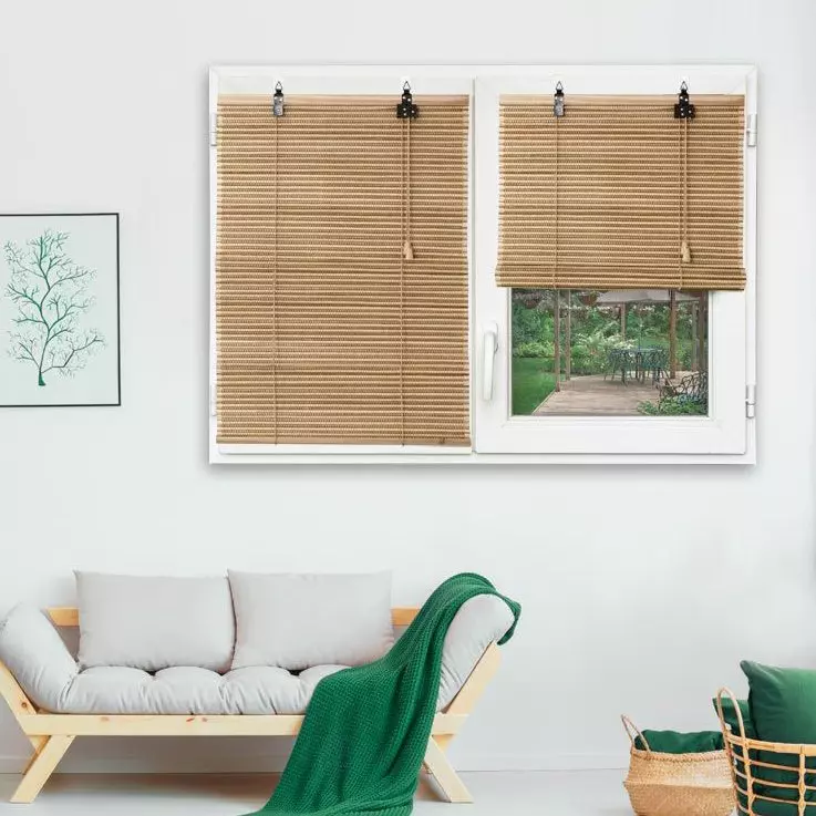 eminza Store enrouleur à lattes (60 x 180 cm) Bambou Beige