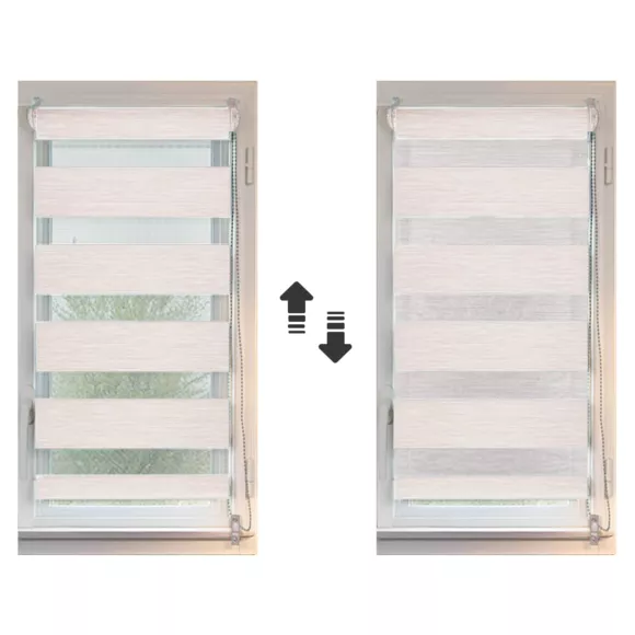 Eminza Store Enrouleur Jour / Nuit (90 X 250 Cm) Beige Chiné