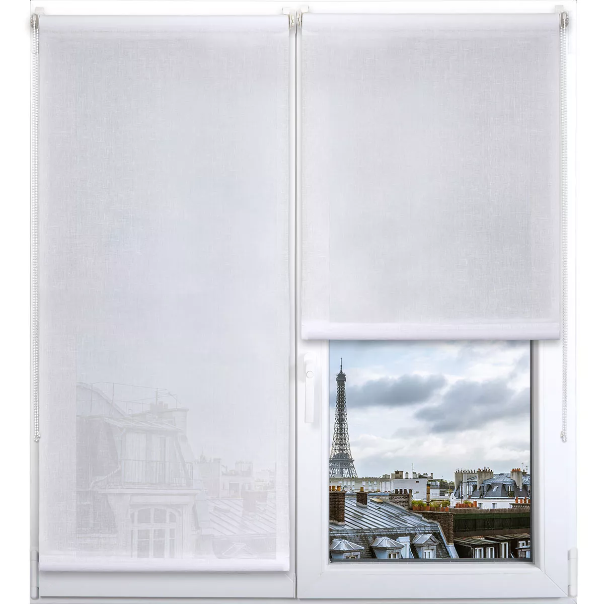 eminza Store enrouleur tamisant (60 x 180 cm) Pure Blanc