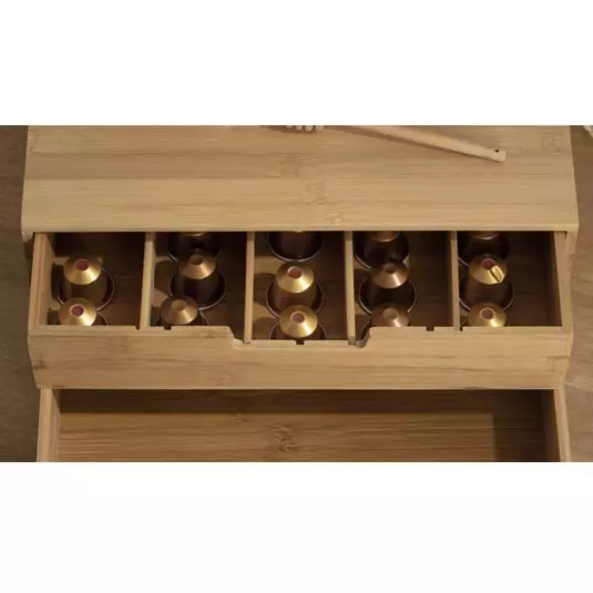 Eminza Support à Cafetière Avec Tiroirs Range Capsule (34 X H14 Cm) Siao