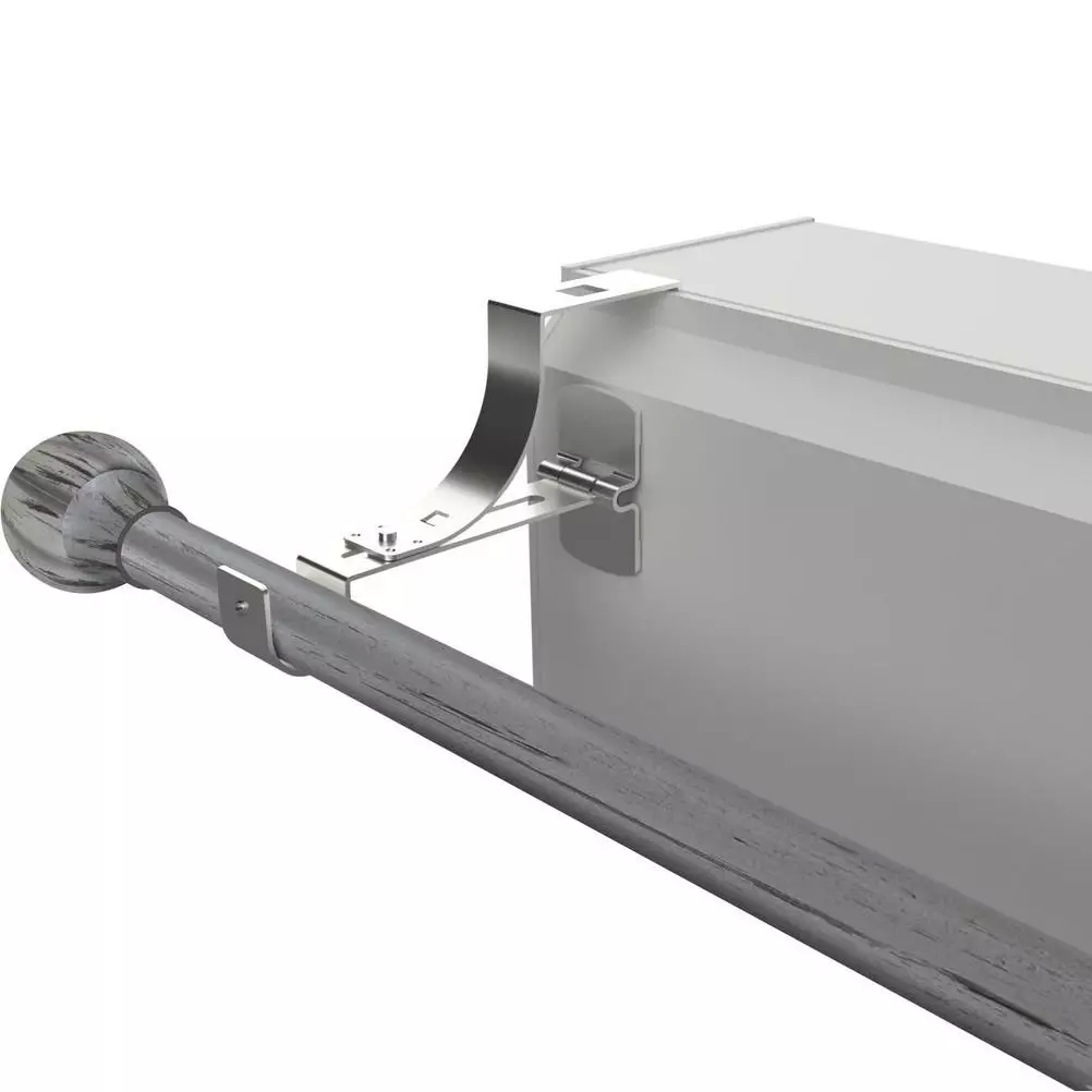 eminza Support à tringle pour caisson de volet roulant (L135 / D20 mm) Argent mat