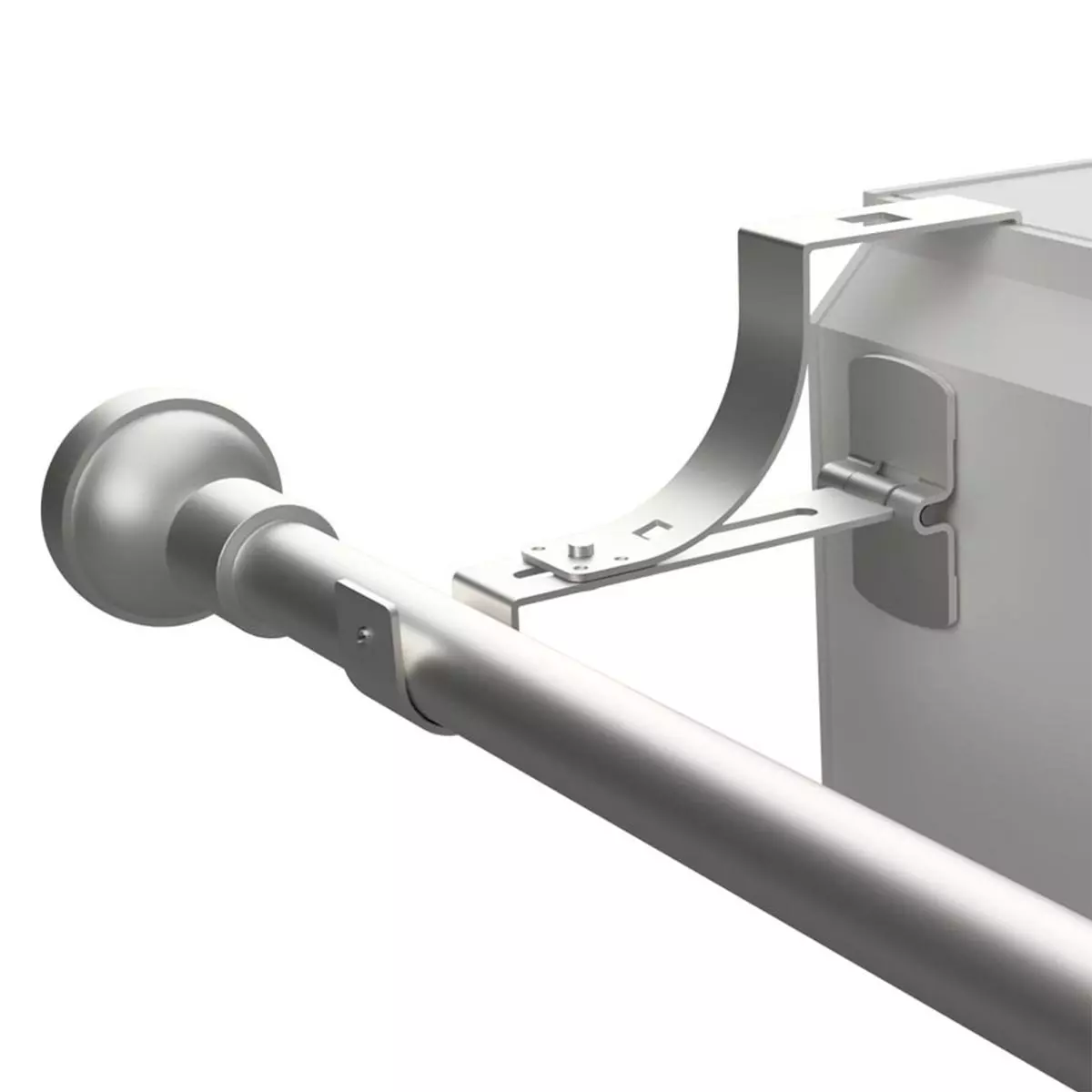 eminza Support à tringle pour caisson de volet roulant (L135 / D28 mm) Argent mat