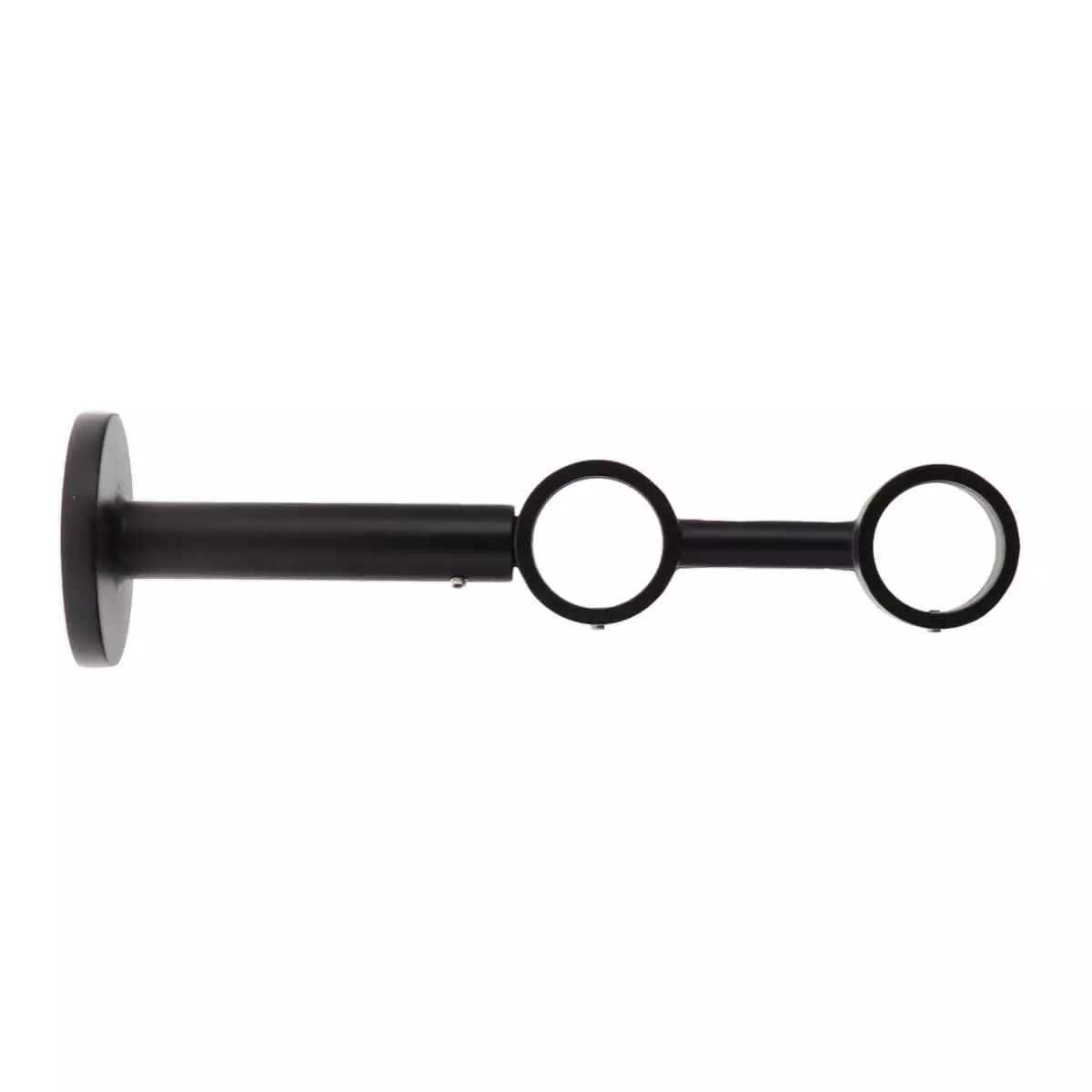 eminza Support tringle double extensible (L190 - 230 / D28) Lino Noir mat