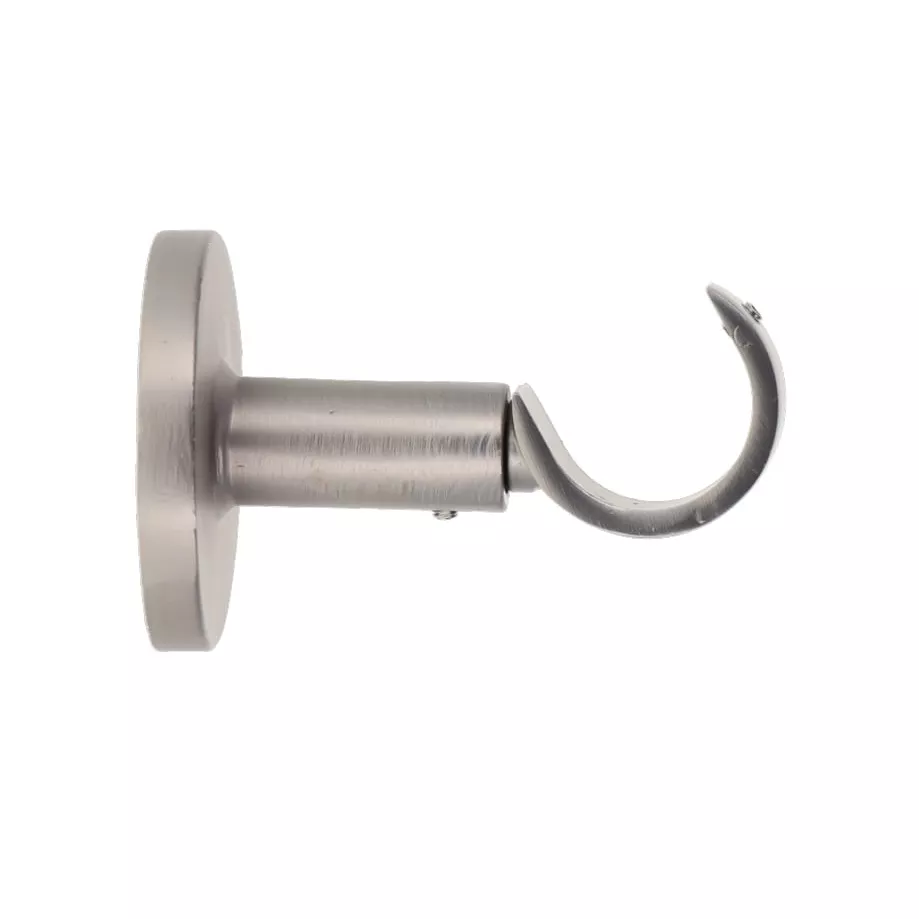 eminza Support tringle fixe (L65 / D28 mm) Lino gouttière Argent mat