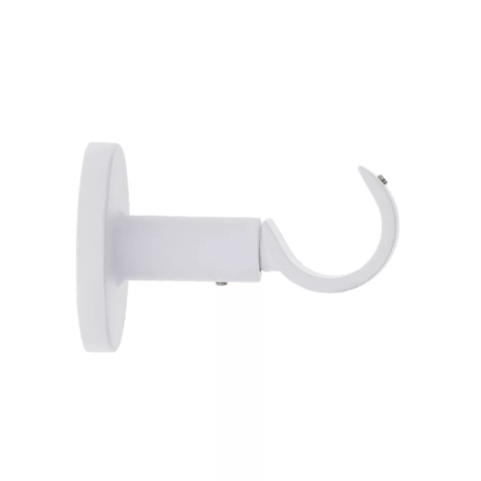 eminza Support tringle fixe (L65 / D28 mm) Lino gouttière Blanc mat