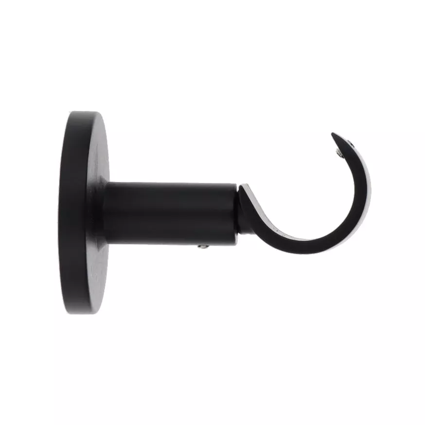 eminza Support tringle fixe (L65 / D28 mm) Lino gouttière Noir mat