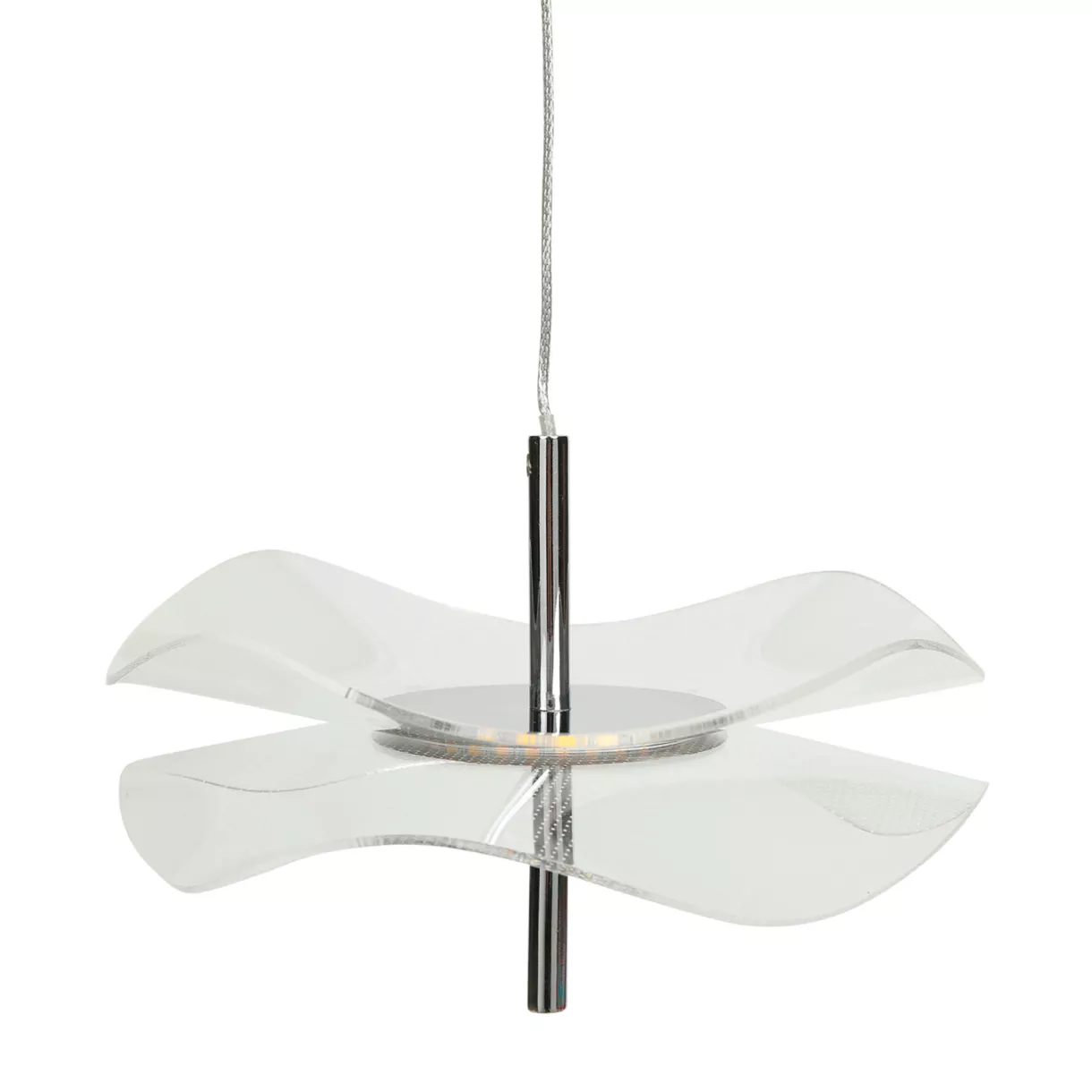 eminza Suspension aluminium moderne LED (D20 cm) Stellar Transparent