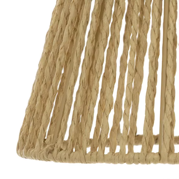 Eminza Suspension Corde 3 Abat-jours (77 Cm) Giada Naturel Et Noir