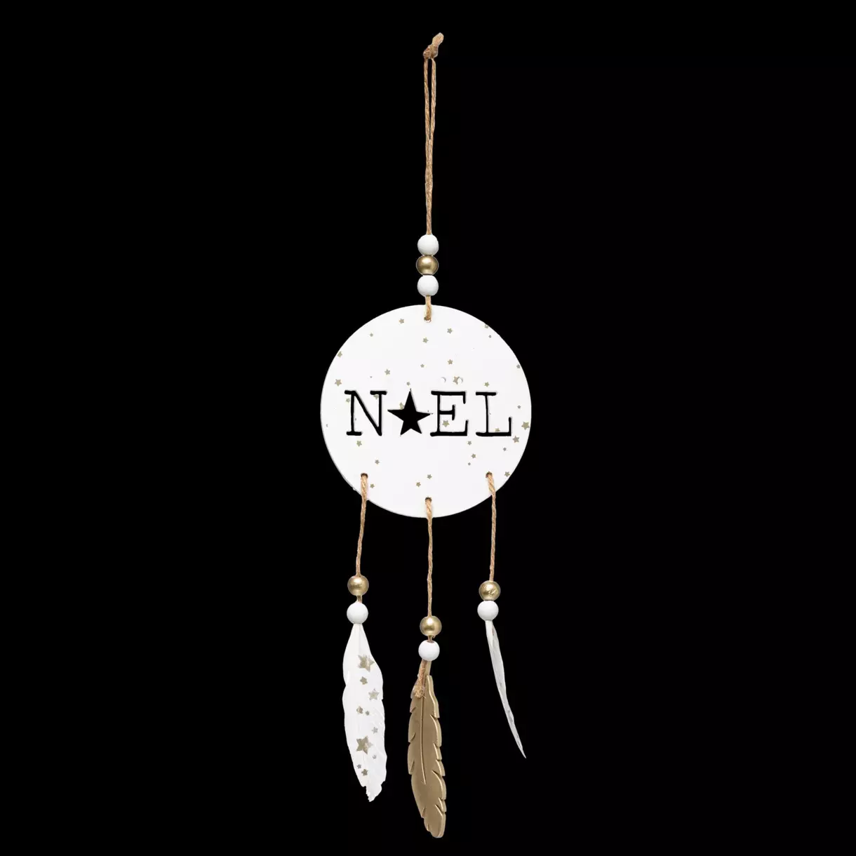 eminza Suspension de fête (H28 cm) Noelia en bois Naturel