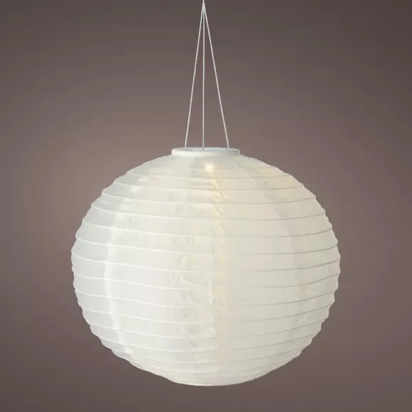 Eminza Suspension De Jardin Solaire (H35 Cm) Lanterne Chinoise Blanche