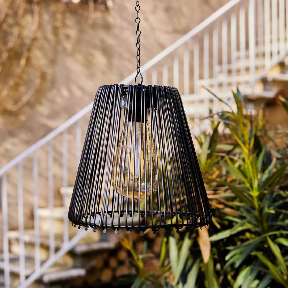 eminza Suspension de jardin solaire LED (D17 5 cm) Calabre Noir