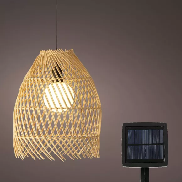 Eminza Suspension De Jardin Solaire LED (D28 Cm) Tropical Naturel