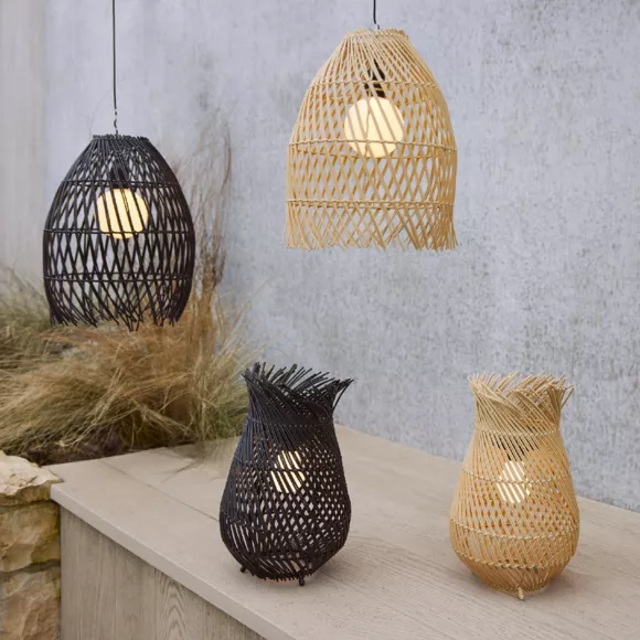 Eminza Suspension De Jardin Solaire LED (D28 Cm) Tropical Naturel