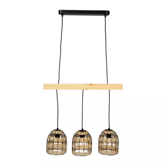 Eminza Suspension Lumineuse Bambou 3 Douilles (L60 Cm) Domo Naturel